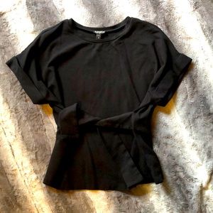 Express black tied shirt